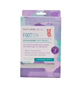 Máscara Exfoliante para Pies Nature Love Menta Lavanda 3 Pares 2