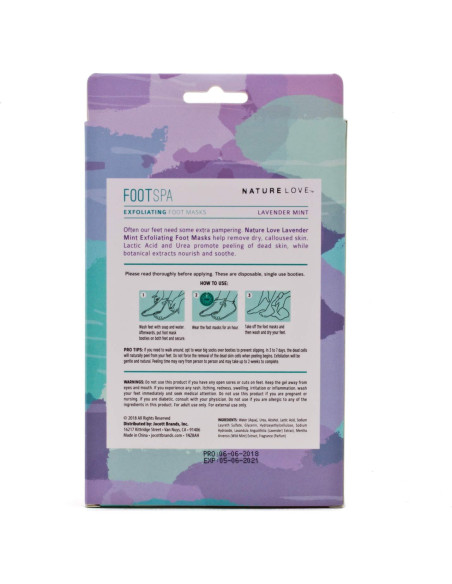 Máscara Exfoliante para Pies Nature Love Menta Lavanda 3 Pares