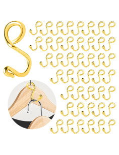 Ganchos Conector de Perchas HolyMaji, 45 Piezas Doradas, Acero Inoxidable