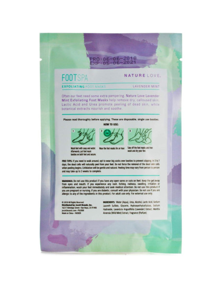 Máscara Exfoliante para Pies Nature Love Menta Lavanda 3 Pares