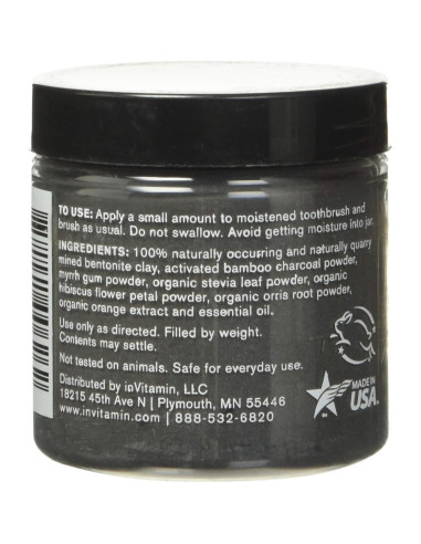 Polvo Dental Blanqueador beMndful 77g Carbón Activado Natural