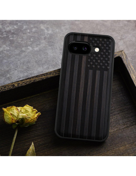 Funda de Madera Magnética Carveit para Google Pixel 9a - Negra Funda de Madera Magnética Carveit para Google Pixel 9a - Negra