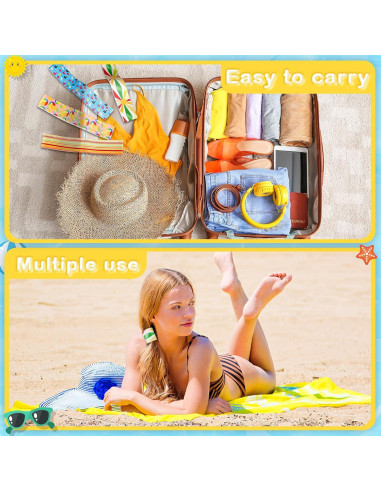 Boao 4 Clips de Toalla para Sillas de Playa - Pelota y Pato