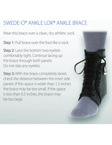 Férula de Tobillo Swede-O Ankle Lok Negra X-Pequeña