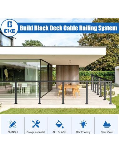 Poste de Esquina para Barandilla de Cable CKE CP02 36"