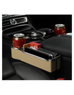 Organizador de Espacio entre Asientos DEEYOTA con 2 USB Beige