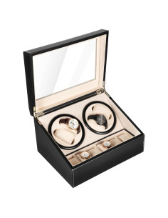 Enrollador Automático de Relojes WANLECY 4+6 Negro con Exhibidor
