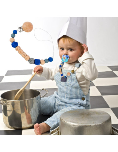 10 Clips de Suspensión para Chupete de Madera Natural - 4.29x2.99cm