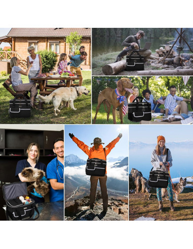 Bolsa de Viaje para Mascotas BAGLHER Doble Capa Negra 38x19x28cm