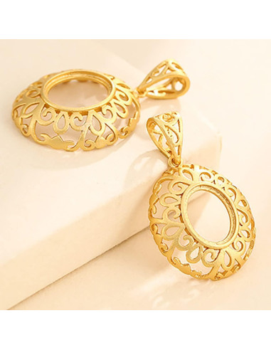 Base Colgante Plata Esterlina 925 Oro Mate 17.5x21.5mm