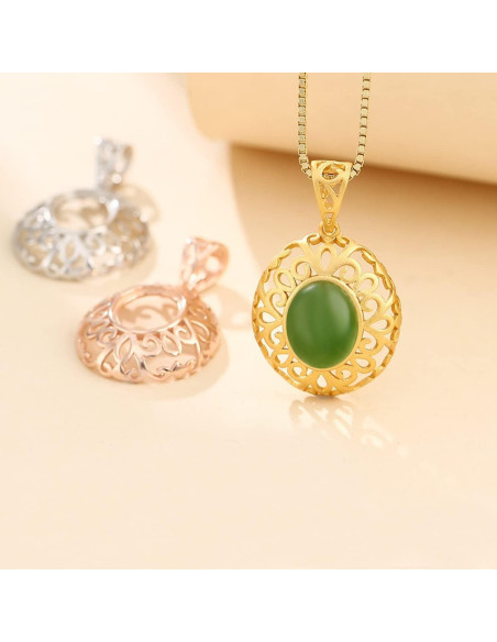 Base Colgante Plata Esterlina 925 Oro Mate 17.5x21.5mm