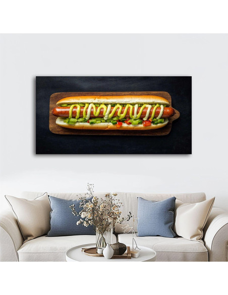 Arte de Pared Lienzo 101.6x50.8cm Hot Dog Italiano