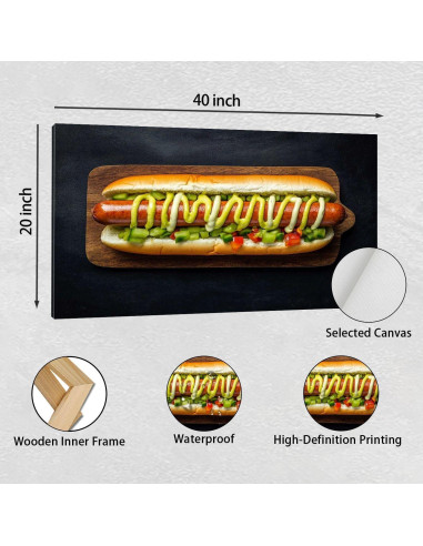 Arte de Pared Lienzo 101.6x50.8cm Hot Dog Italiano