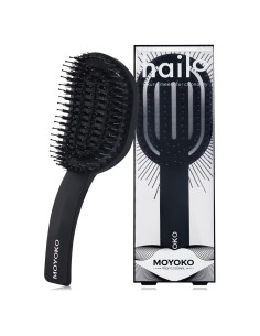 Cepillo Desenredante Ergonómico MOYOKO Negro para Todo Tipo de Cabello