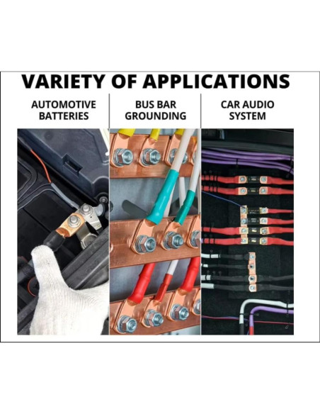 Paquete de 5 terminales de cobre AWG 1/0 9.53mm MTTHAHA