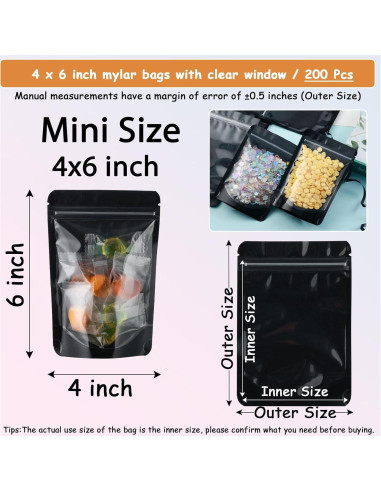 Bolsas Mylar Reutilizables Circloophs 10x15 cm 200 Pcs