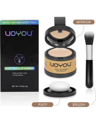 Polvo para Retoque de Raíces UOYOU 4g Rubio Oscuro