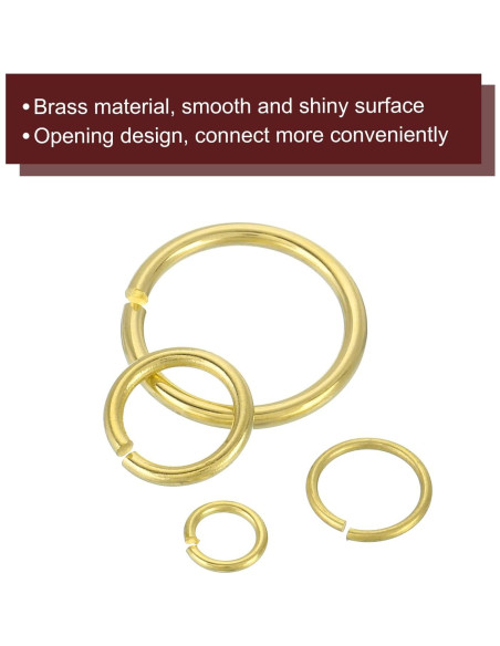 25 Anillos de Salto Abiertos uxcell 8mm Latón Dorado DIY