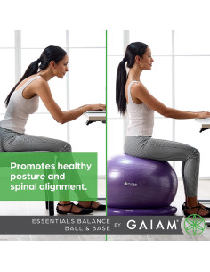 Kit de Pelota de Equilibrio Gaiam 65cm con Base Inflable 2