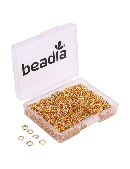 Anillas Abiertas Doradas Beadia 0.6x4mm 1000pcs Joyería DIY