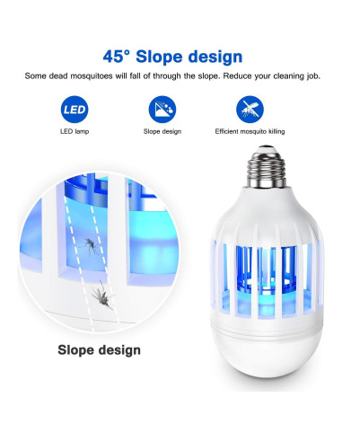 Bombilla Zapper de Insectos Forhimn LED Blanca 2 en 1