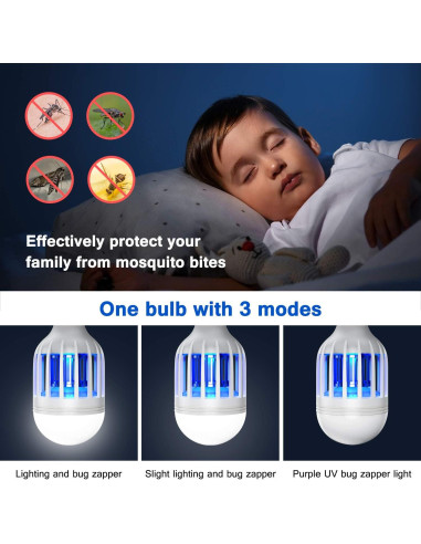 Bombilla Zapper de Insectos Forhimn LED Blanca 2 en 1