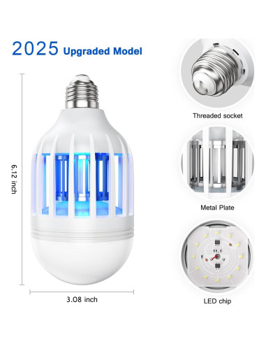 Bombilla Zapper de Insectos Forhimn LED Blanca 2 en 1