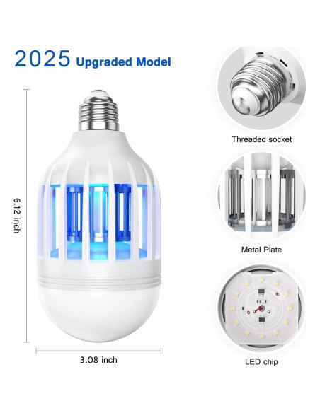 Bombilla Zapper de Insectos Forhimn LED Blanca 2 en 1