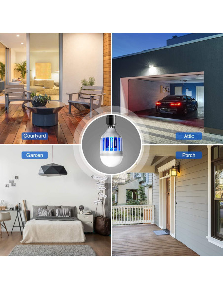 Bombilla Zapper de Insectos Forhimn LED Blanca 2 en 1