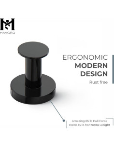 Ganchos Magnéticos Fuertes Mavoro Negro - Juego de 2 2