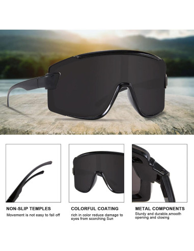 Gafas de sol Karsaer Vision Big Shield Rave unisex retro