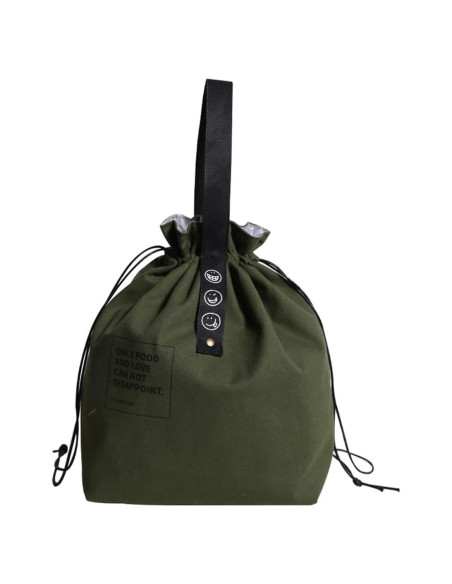 Bolsa de Almuerzo Aislada XINSHUN de Canvas 2L con Cierre de Cuerda