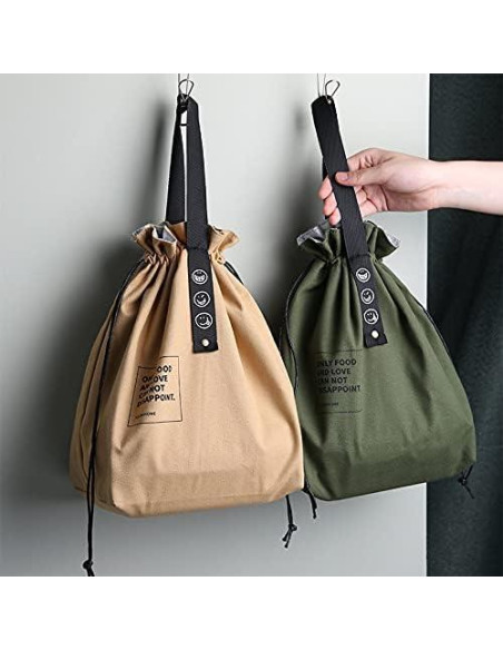 Bolsa de Almuerzo Aislada XINSHUN de Canvas 2L con Cierre de Cuerda