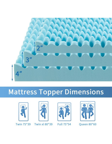Colchón de Espuma Viscoelástica GJQ 10 cm con Gel Refrigerante