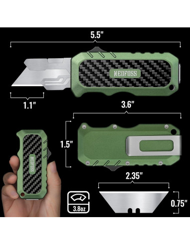 Cuchillo Utility NedFoss Pro Retráctil con 10 Hojas SK5