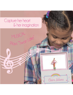 Caja de Joyería Musical My Bambino Sirena Negra 4 Cajones 2