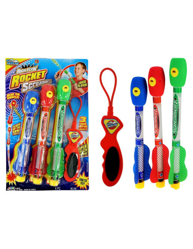 Cohetes Gritadores del Cielo JA-RU 3 Piezas con Lanzador