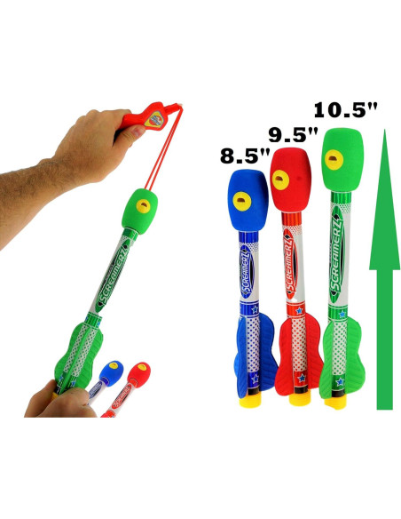 Cohetes Gritadores del Cielo JA-RU 3 Piezas con Lanzador