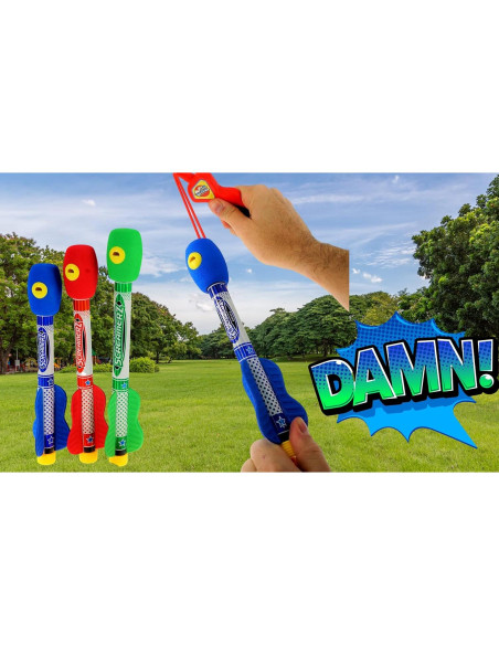 Cohetes Gritadores del Cielo JA-RU 3 Piezas con Lanzador