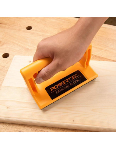 Bloque de Lijado POWERTEC con 40 Hojas de Lija Variadas