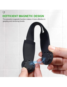 Clip de Toalla Magnético KIBBEH 2 Pack Silicona Negro 2