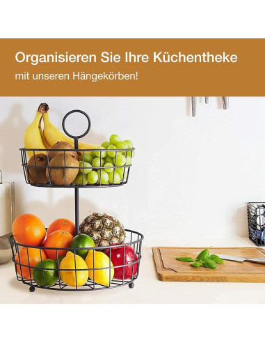 Canasta de Frutas de 2 Niveles Regal Trunk & Co. - Metal