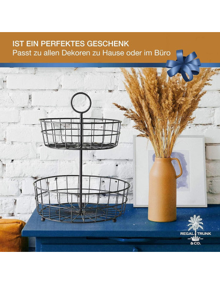 Canasta de Frutas de 2 Niveles Regal Trunk & Co. - Metal