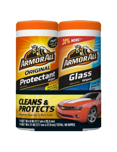 Toallitas para Vidrios y Protectantes Armor All - Paquete Doble 60 Unidades