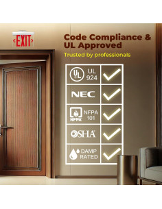 Señal de Salida Iluminada LFI Lights ELRT-R LED Rojo 30.8x24.8cm 2