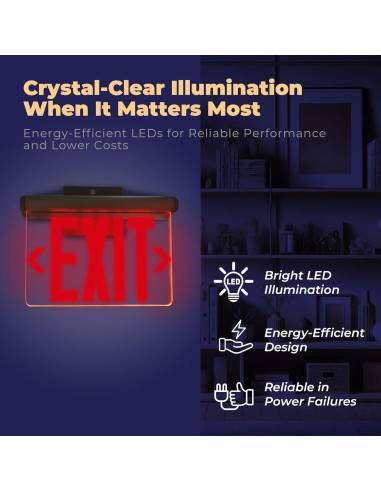 Señal de Salida Iluminada LFI Lights ELRT-R LED Rojo 30.8x24.8cm