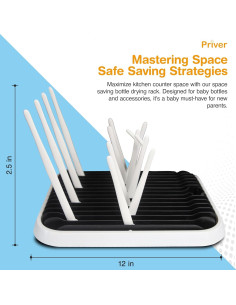 Estante para Secar Biberones Priver - Ahorra Espacio, Blanco 2