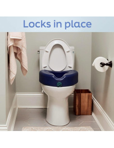 Asiento Elevado de Inodoro Medline Azul con Bloqueo 13 cm 2