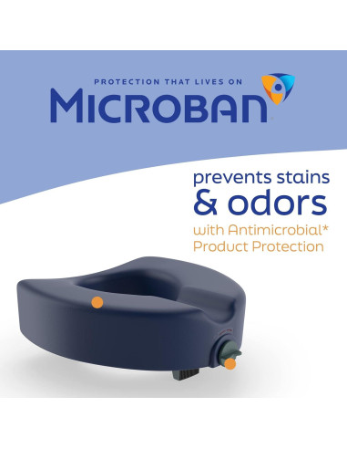 Asiento Elevado de Inodoro Medline Azul con Bloqueo 13 cm