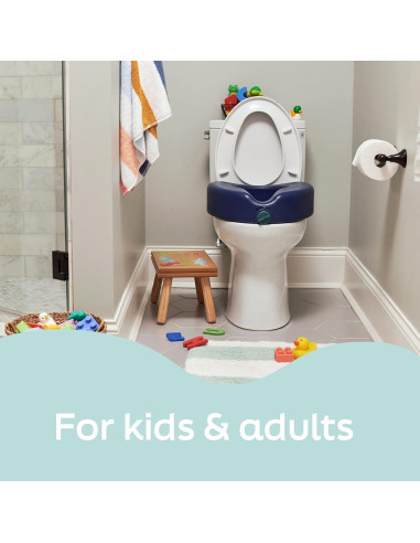 Asiento Elevado de Inodoro Medline Azul con Bloqueo 13 cm